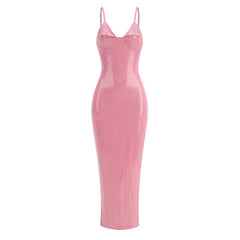 Blush Sequin Cami Midi Gown
