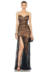 Two-Tone Lace Cami Gown