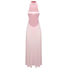 Blush Halter Satin Gown